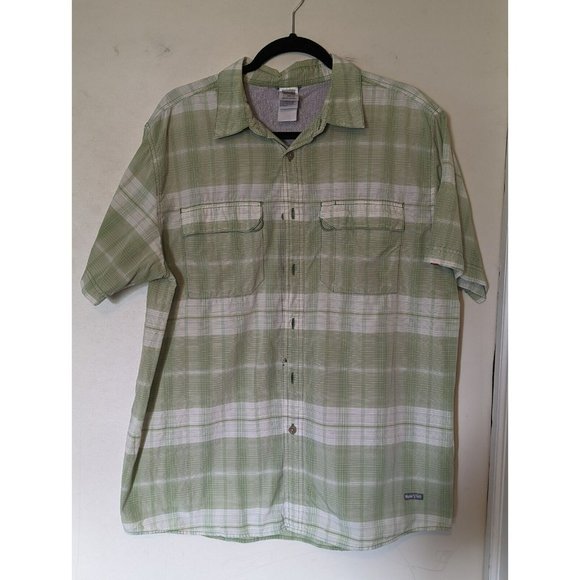 The North Face Other - THE NORTH FACE Button-up Mens Large Green Plaid Short Sleeve Vaporwick